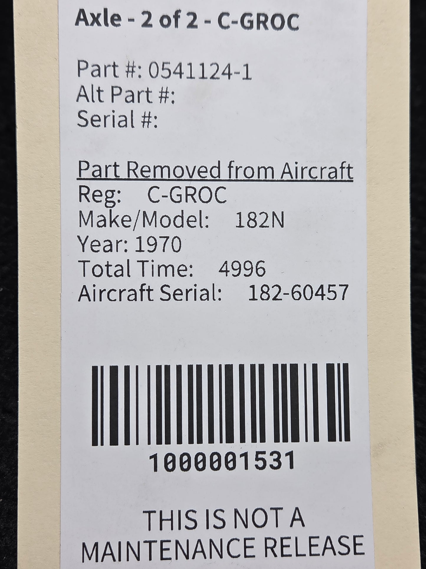 Axle - 2 of 2 - C-GROC