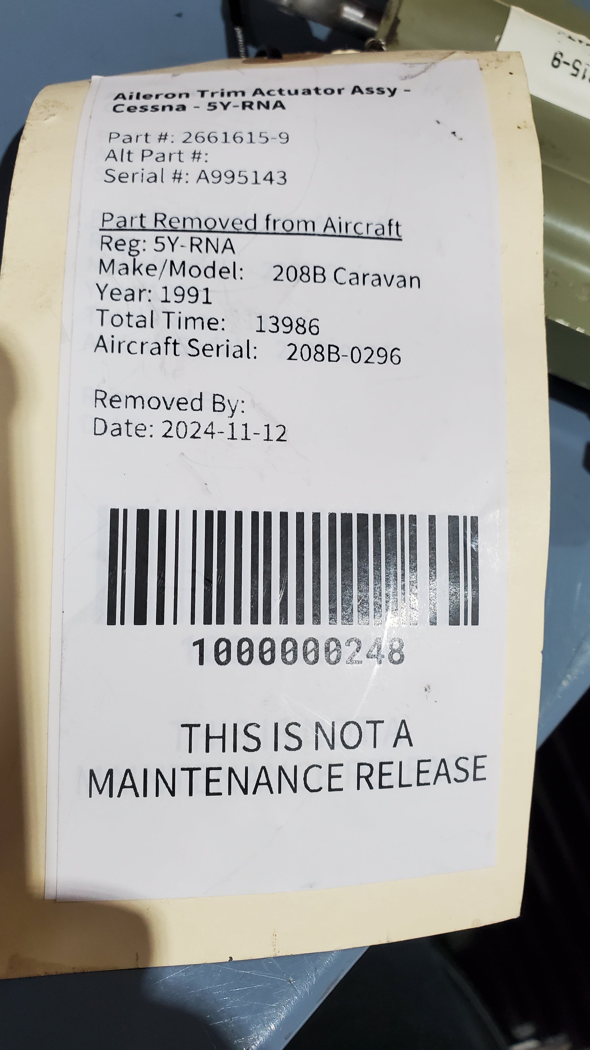Aileron Trim Actuator Assy - Cessna - 5Y-RNA – Global Aircraft