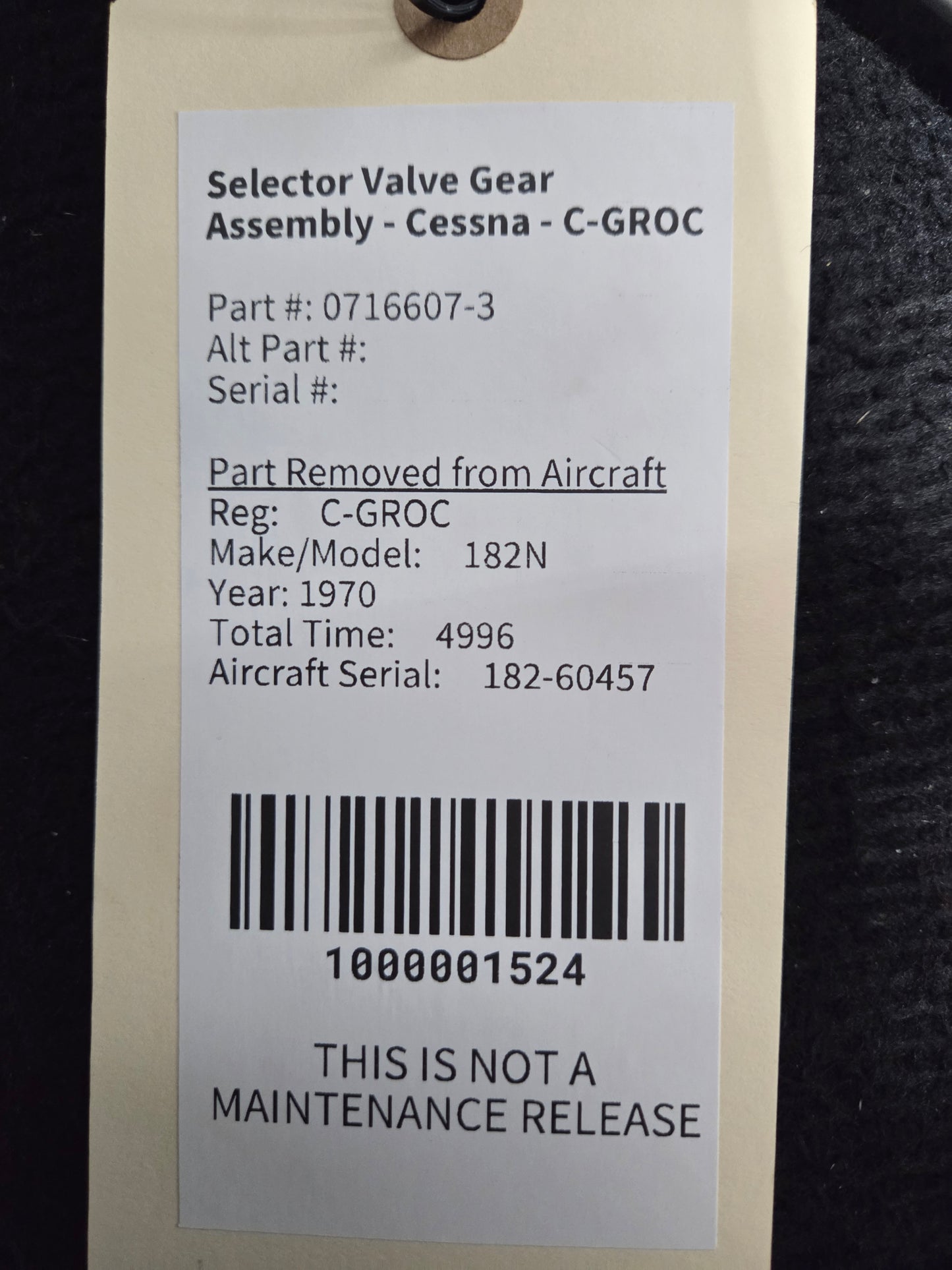 Selector Valve Gear Assembly - Cessna - C-GROC