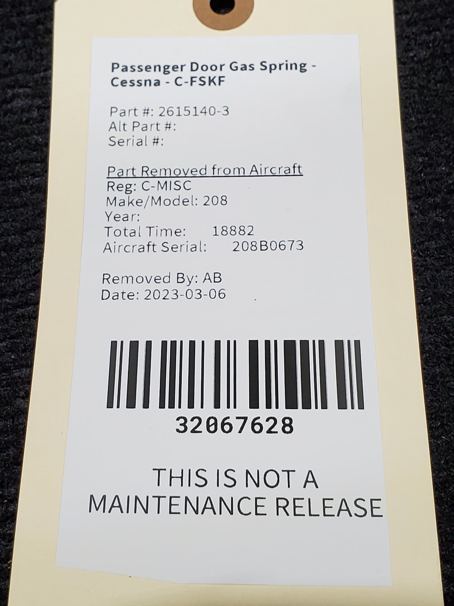 Passenger Door Gas Spring - Cessna - C-FSKF