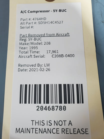 A/C Compressor - 5Y-BUC