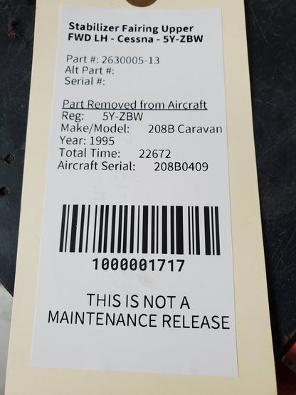 Stabilizer Fairing Upper FWD LH - Cessna - 5Y-ZBW