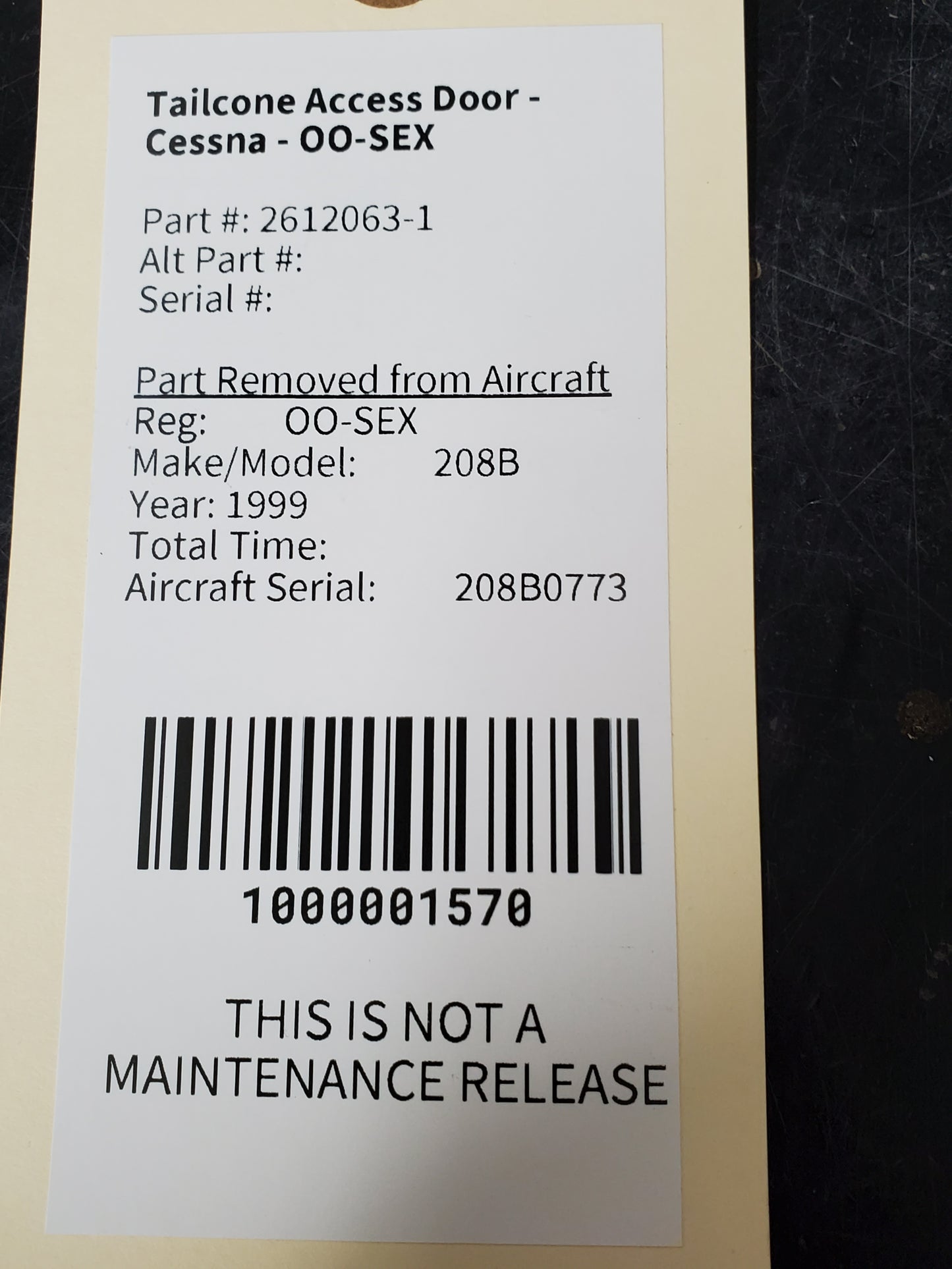 Tailcone Access Door - Cessna - OO-SEX
