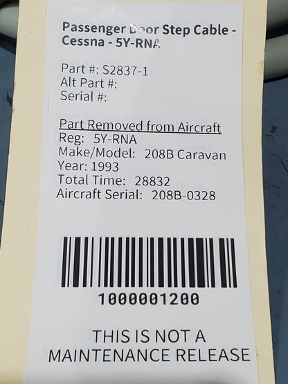 Passenger Door Step Cable - Cessna - 5Y-RNA