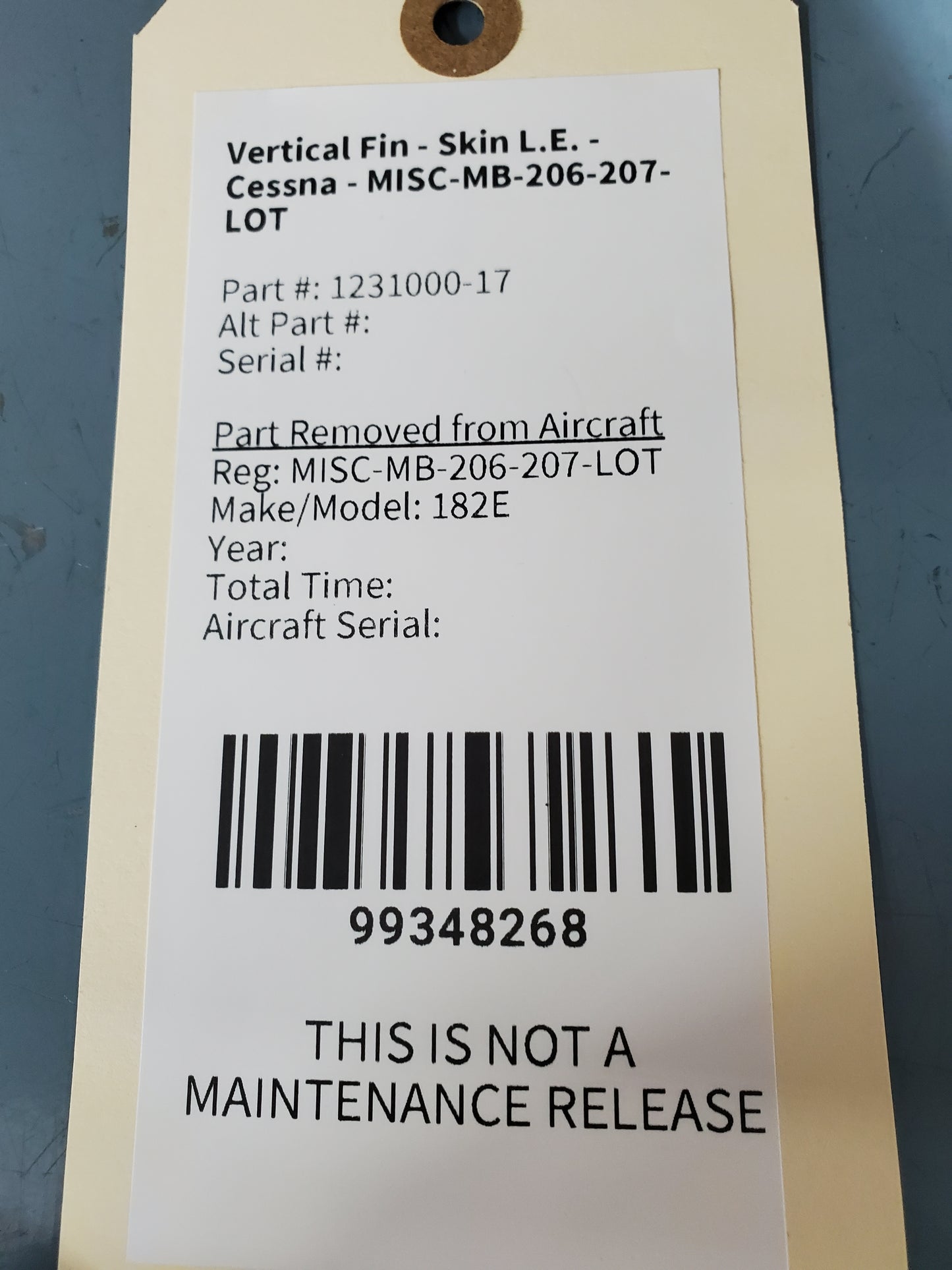 Vertical Fin - Skin L.E. - Cessna - MISC-MB-206-207-LOT