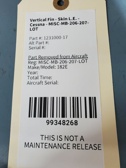 Vertical Fin - Skin L.E. - Cessna - MISC-MB-206-207-LOT