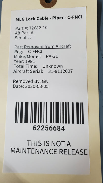 MLG Lock Cable - Piper - C-FNCI