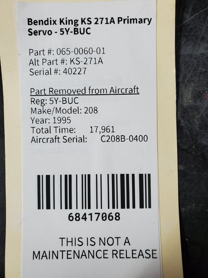 Primary Servo - KS 271A - Bendix/King - 5Y-BUC