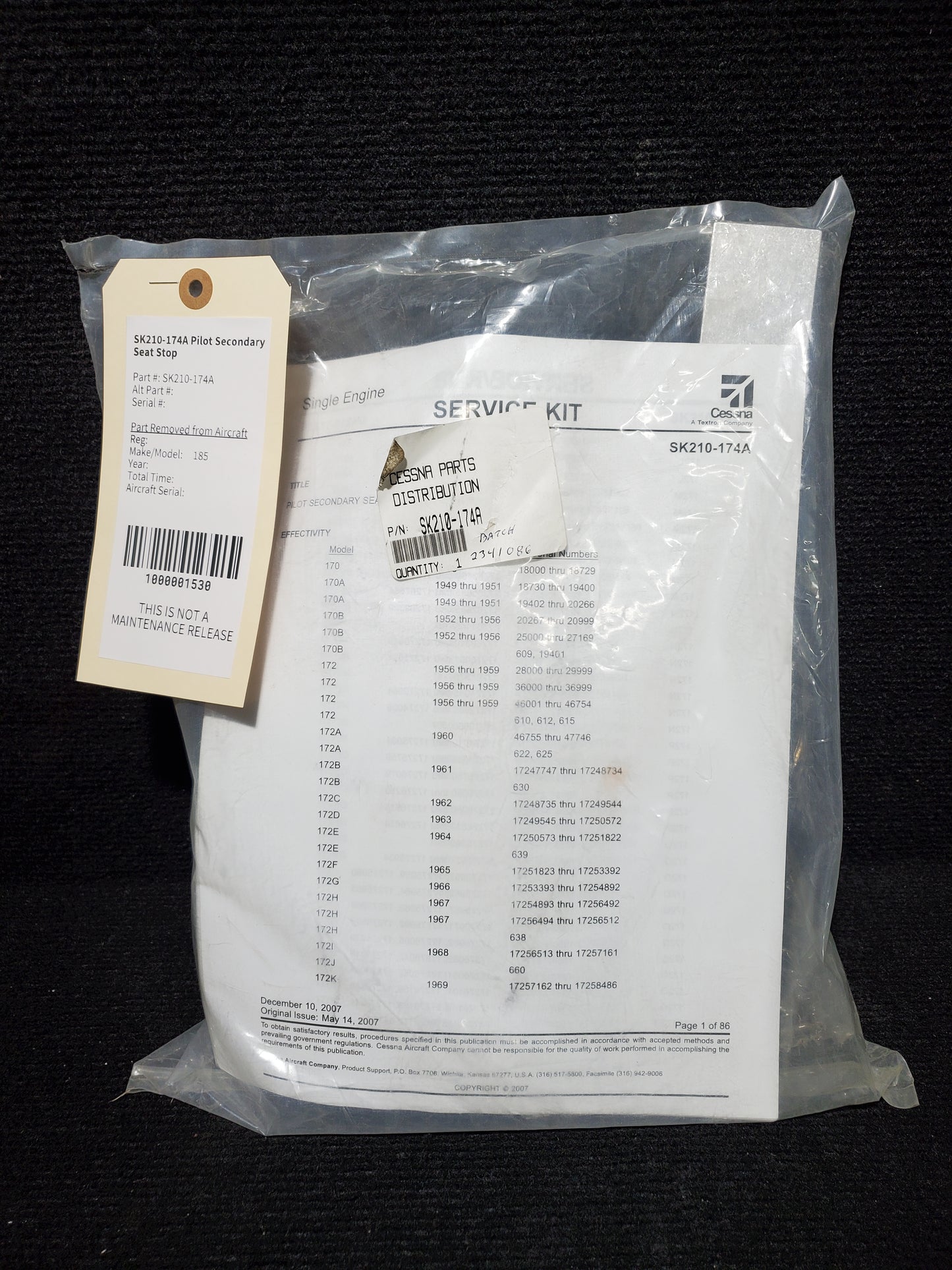 SK210-174A Pilot Secondary Seat Stop
