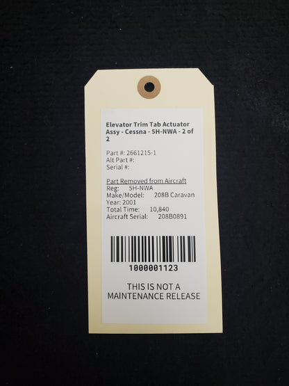 Elevator Trim Tab Actuator Assy - Cessna - 5H-NWA - 1 of 2