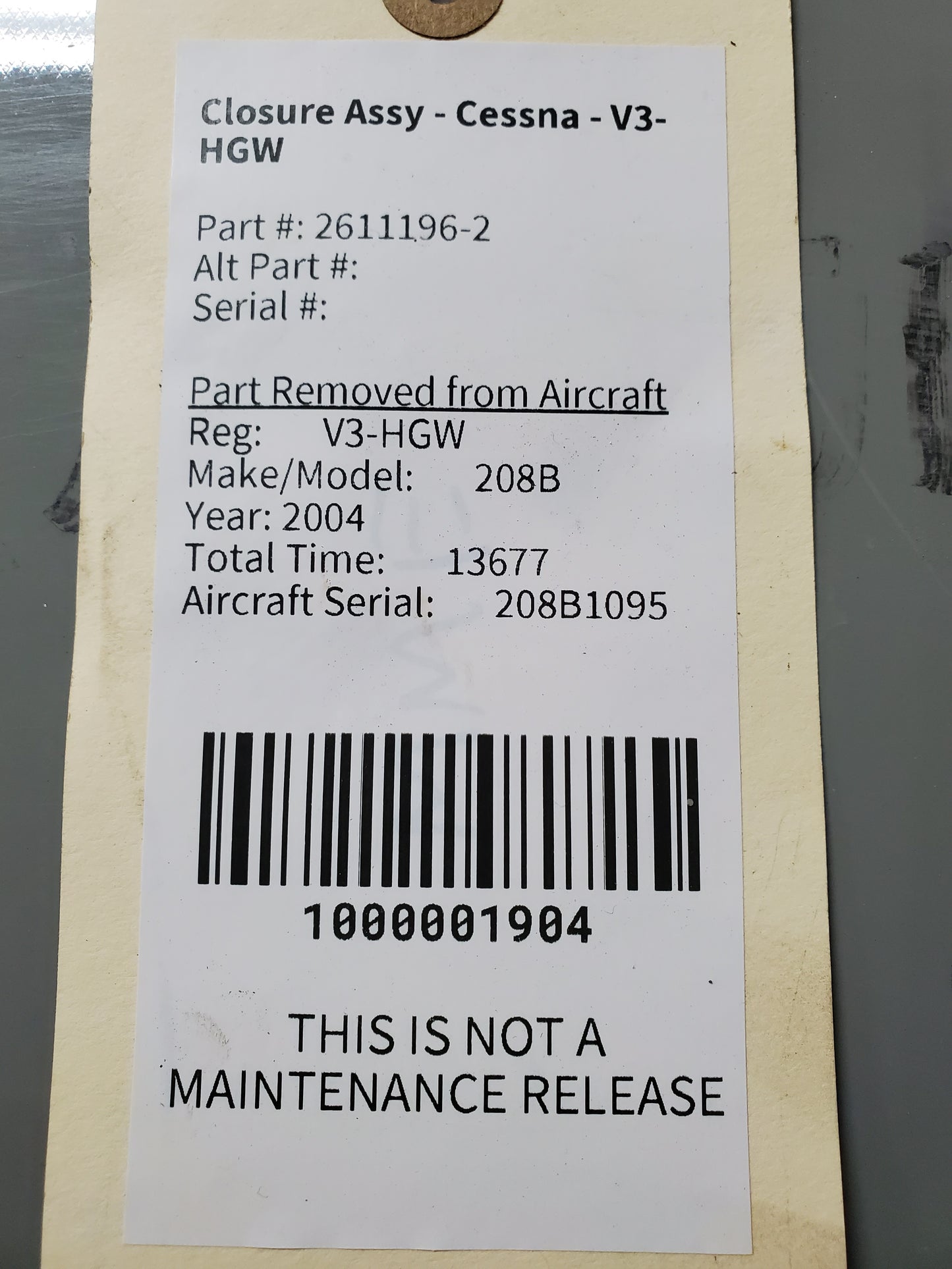 Closure Assy - Cessna - V3-HGW