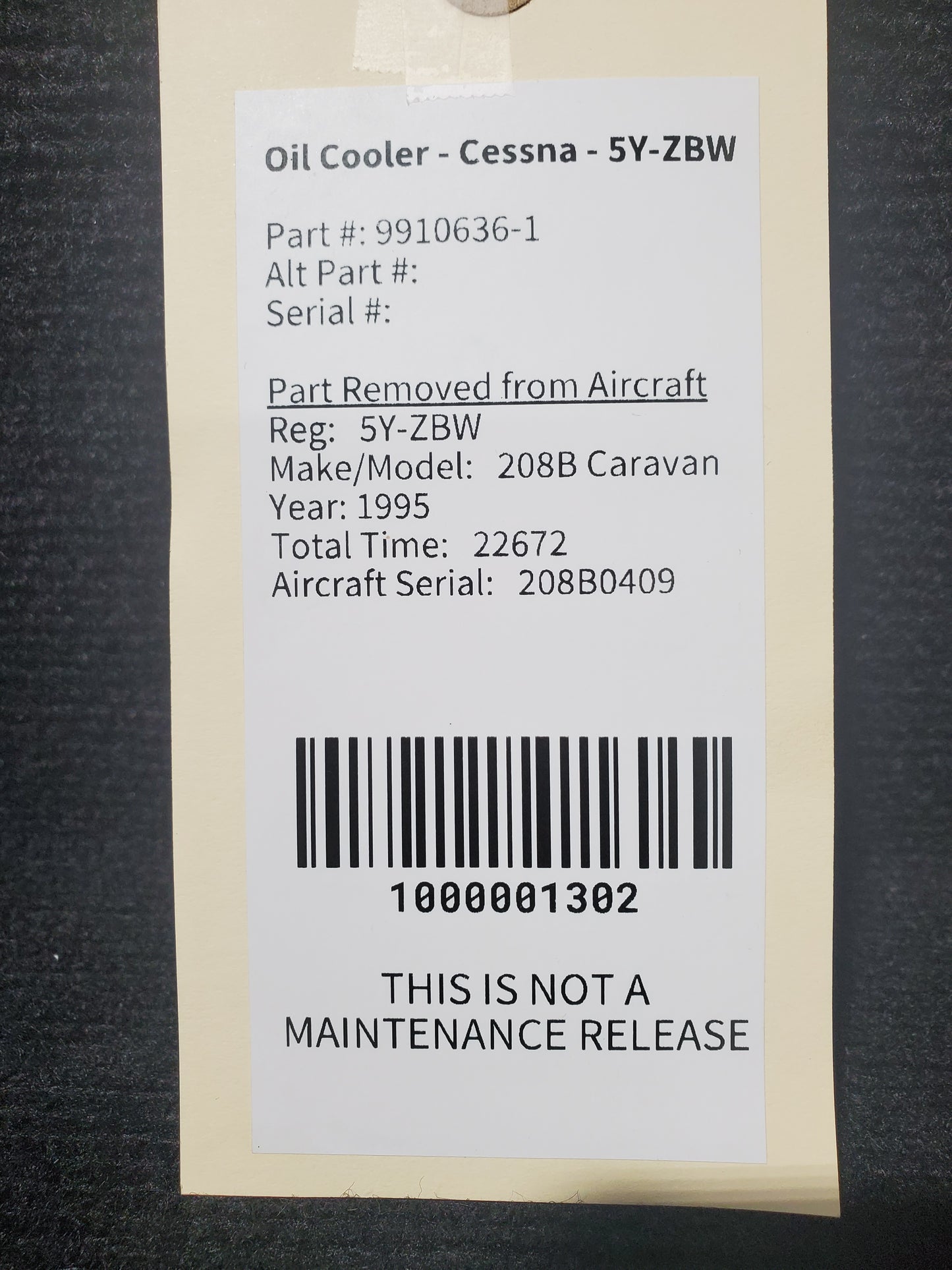 Oil Cooler Assy - PT6A-114 - Cessna - 5Y-ZBW
