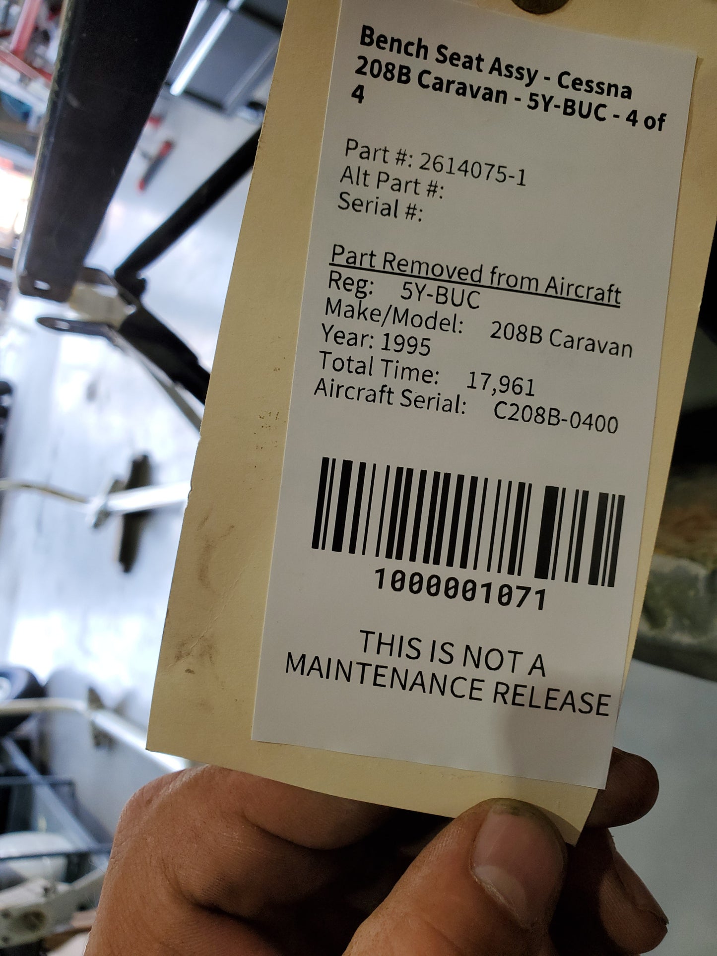 Bench Seat Assy - Cessna 208B Caravan - 5Y-BUC - 4 of 4