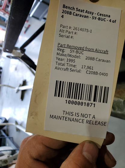 Bench Seat Assy - Cessna 208B Caravan - 5Y-BUC - 4 of 4