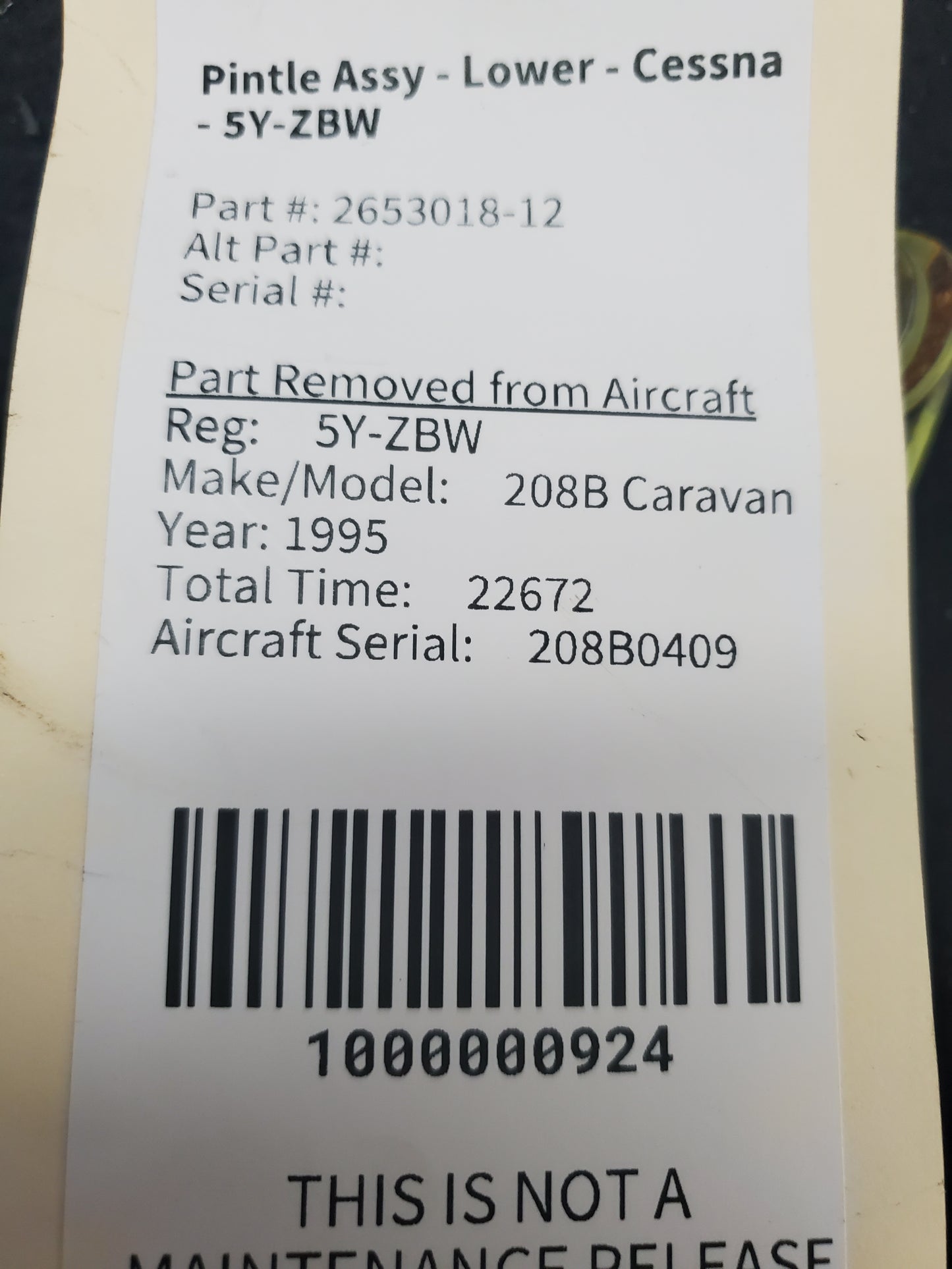 Pintle Assy - Lower - Cessna - 5Y-ZBW
