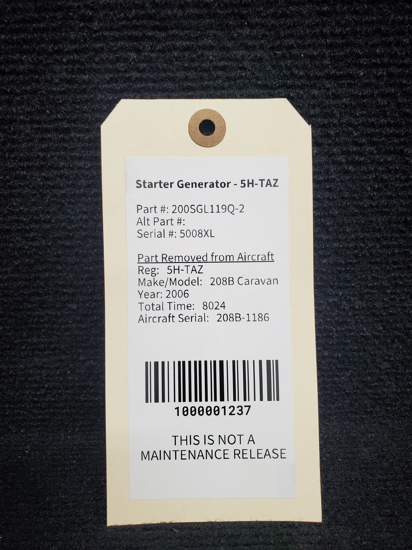 Starter Generator - Aircraft Parts Corp. - 5H-TAZ