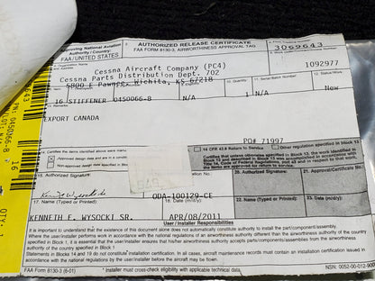 Air Filter Seal Stiffener RH - Cessna - MISC (VFC)