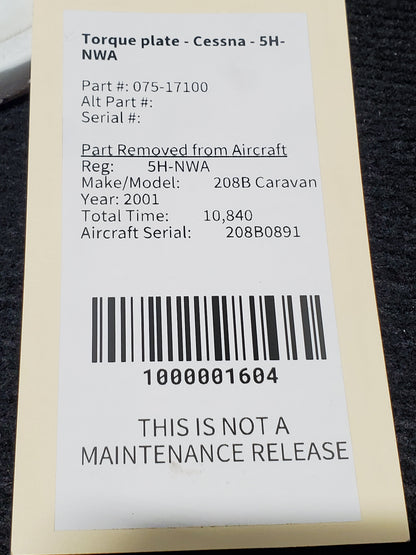 Torque plate - Cessna - 5H-NWA