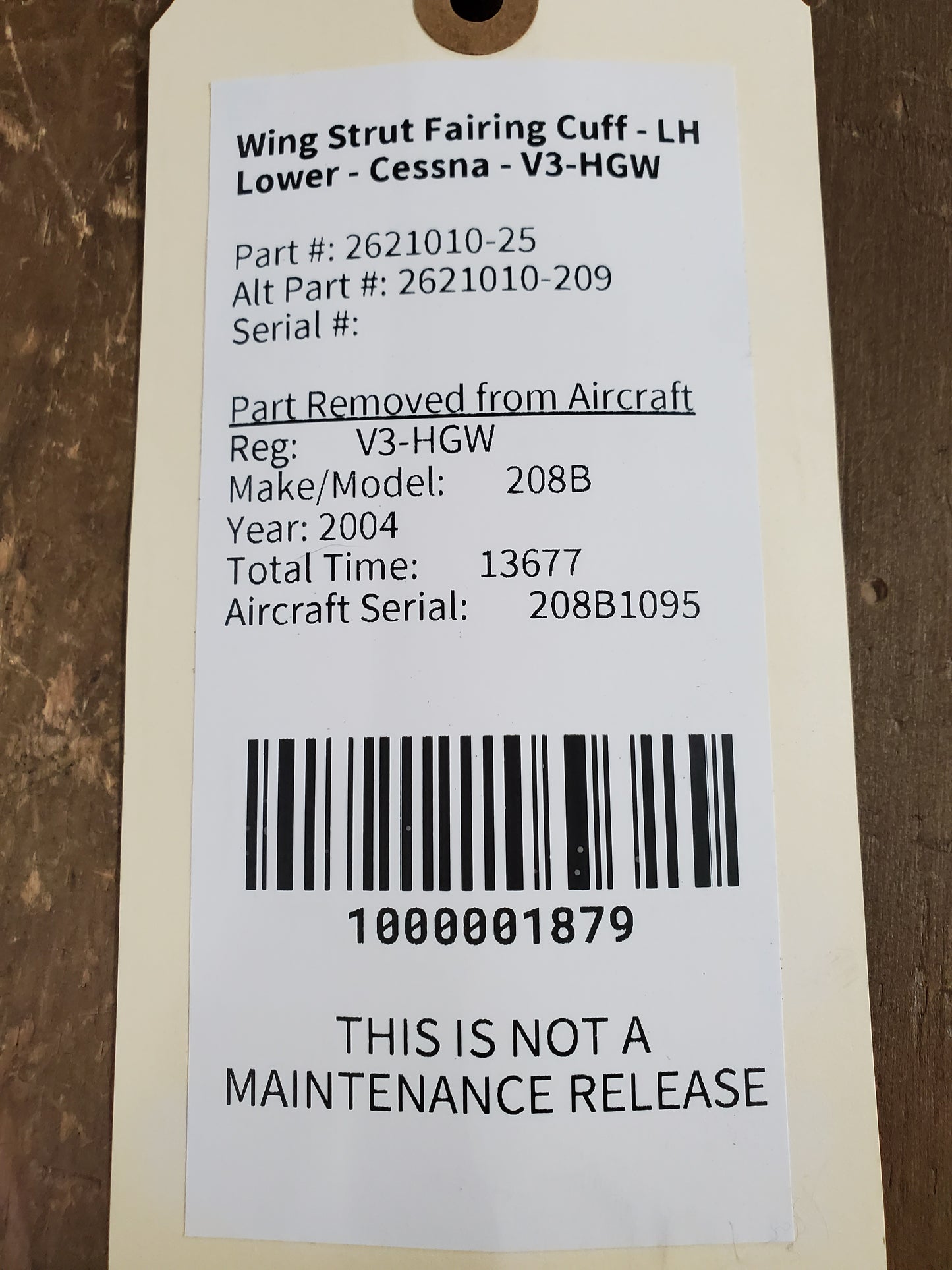 Wing Strut Fairing Cuff - LH Lower - Cessna - V3-HGW