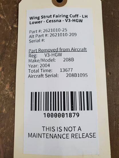 Wing Strut Fairing Cuff - LH Lower - Cessna - V3-HGW