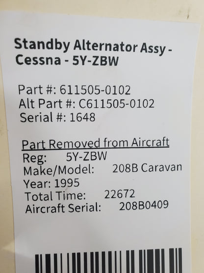 Standby Alternator Assy - Cessna - 5Y-ZBW