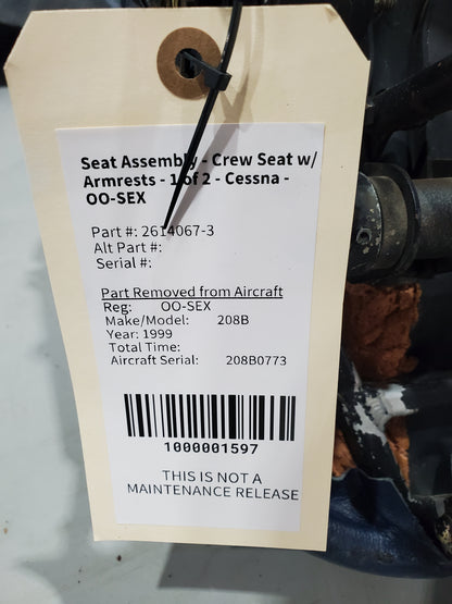 Seat Assembly - Crew Seat w/ Armrests - 1 of 2 - Cessna - OO-SEX