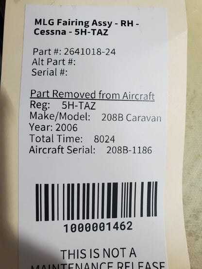 MLG Fairing Assy - RH - Cessna - 5H-TAZ