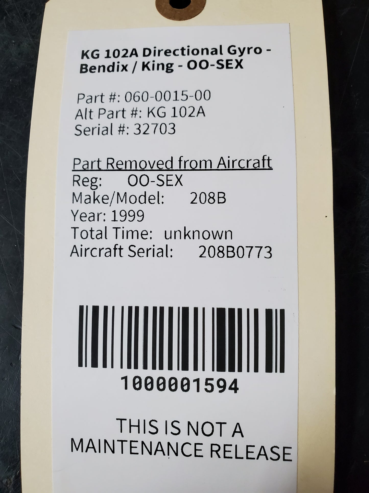 KG 102A Directional Gyro - Bendix / King - OO-SEX