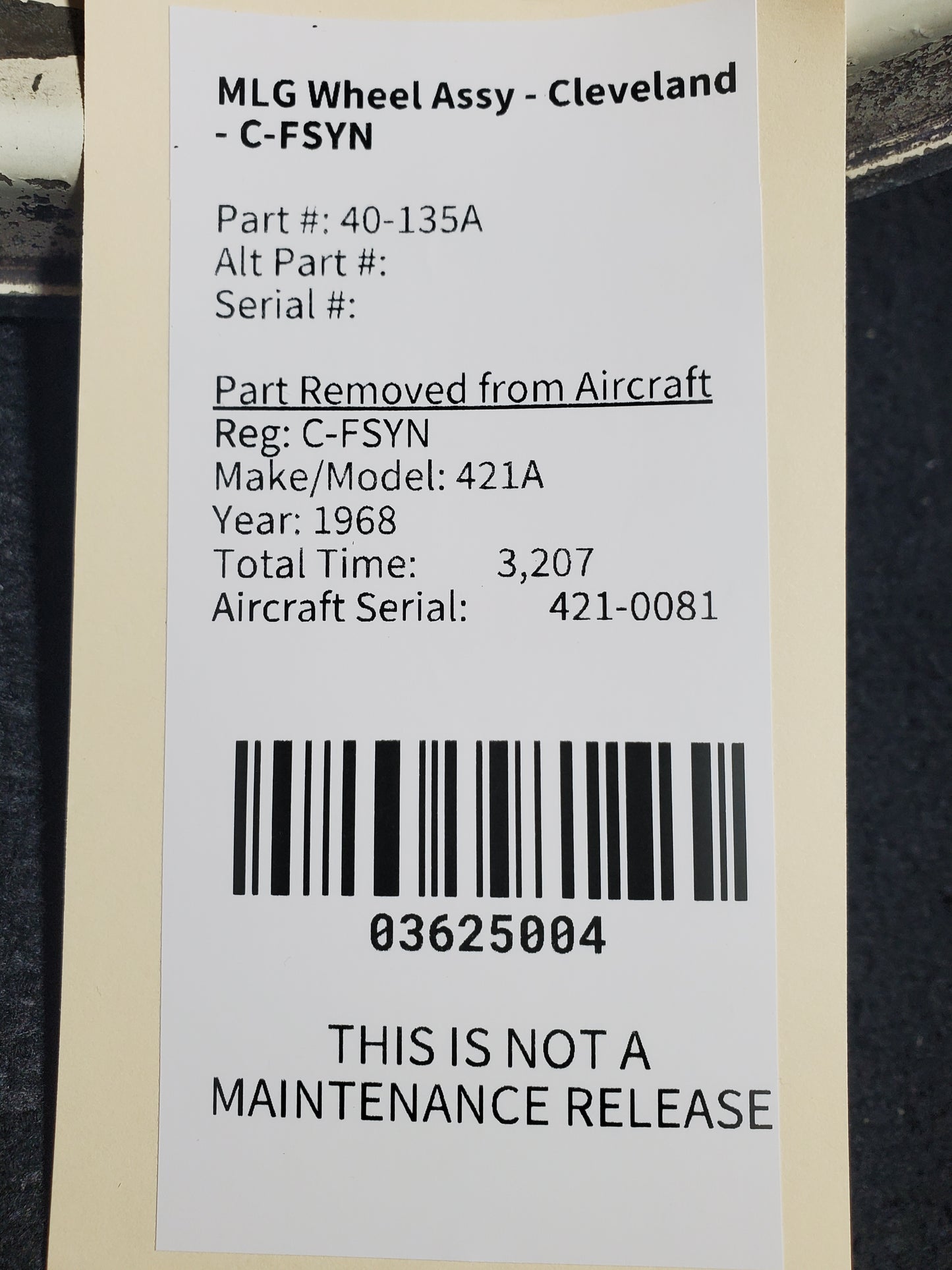 MLG Wheel Assy - Cleveland - C-FSYN