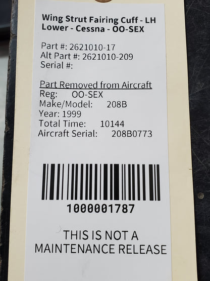 Wing Strut Fairing Cuff - LH Lower - Cessna - OO-SEX
