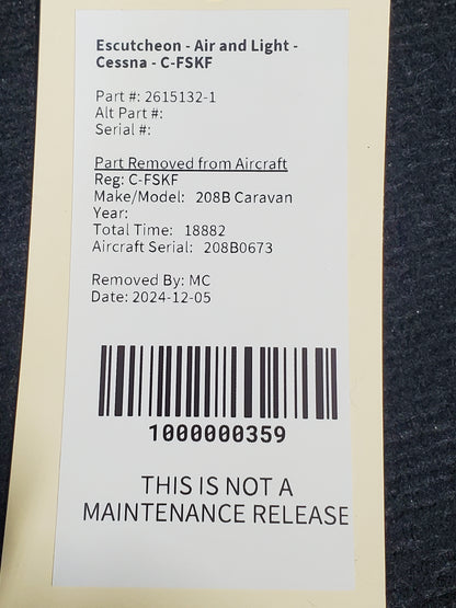 Escutcheon - Air and Light - Cessna - C-MISC