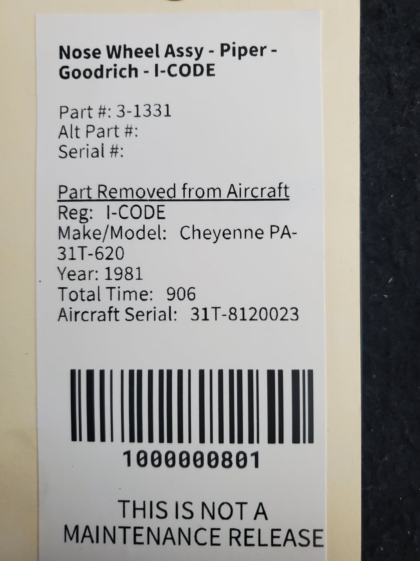 Nose Wheel Assy - Piper - Goodrich - I-CODE
