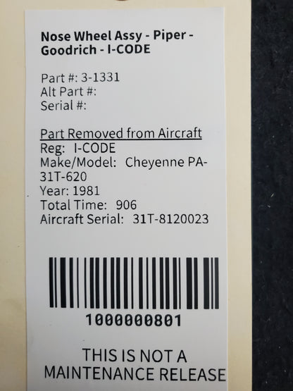 Nose Wheel Assy - Piper - Goodrich - I-CODE