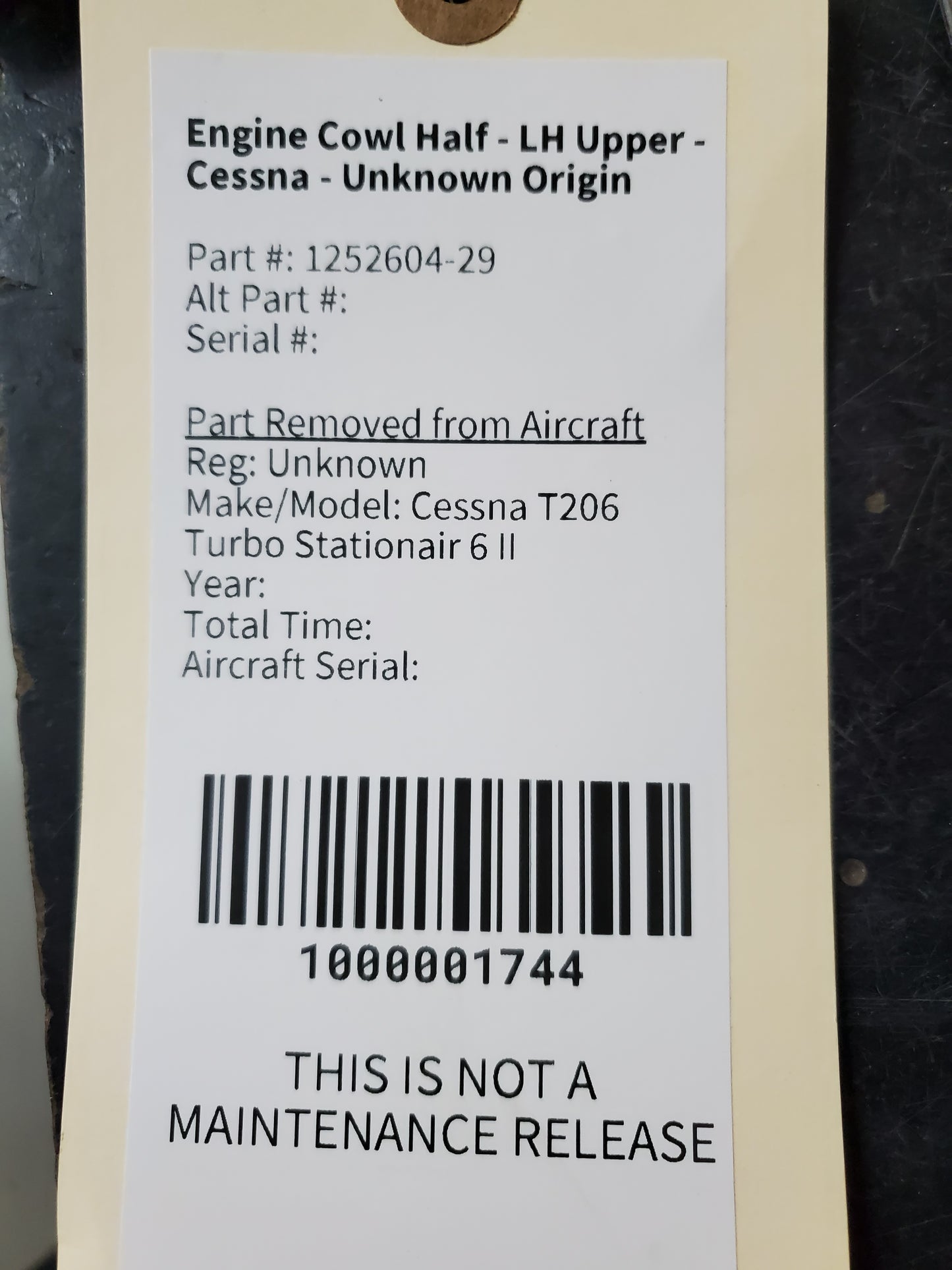 Engine Cowl Half - LH Upper - Cessna - Unknown Origin
