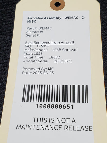 Air Valve Assembly - WEMAC - C-MISC