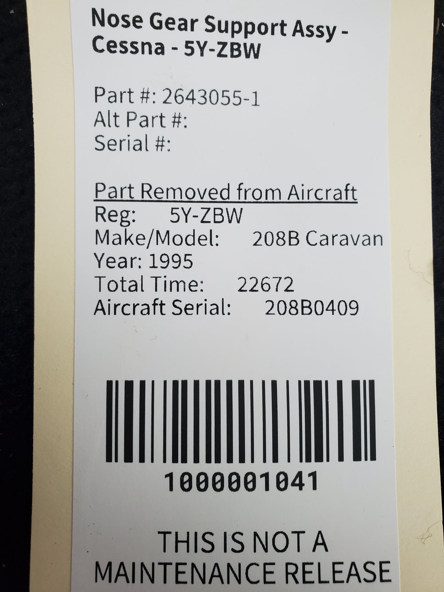 Nose Gear Support Assy - Cessna - 5Y-ZBW