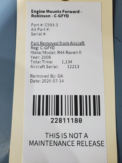 Engine Mounts Forward - Robinson - C-GFYD
