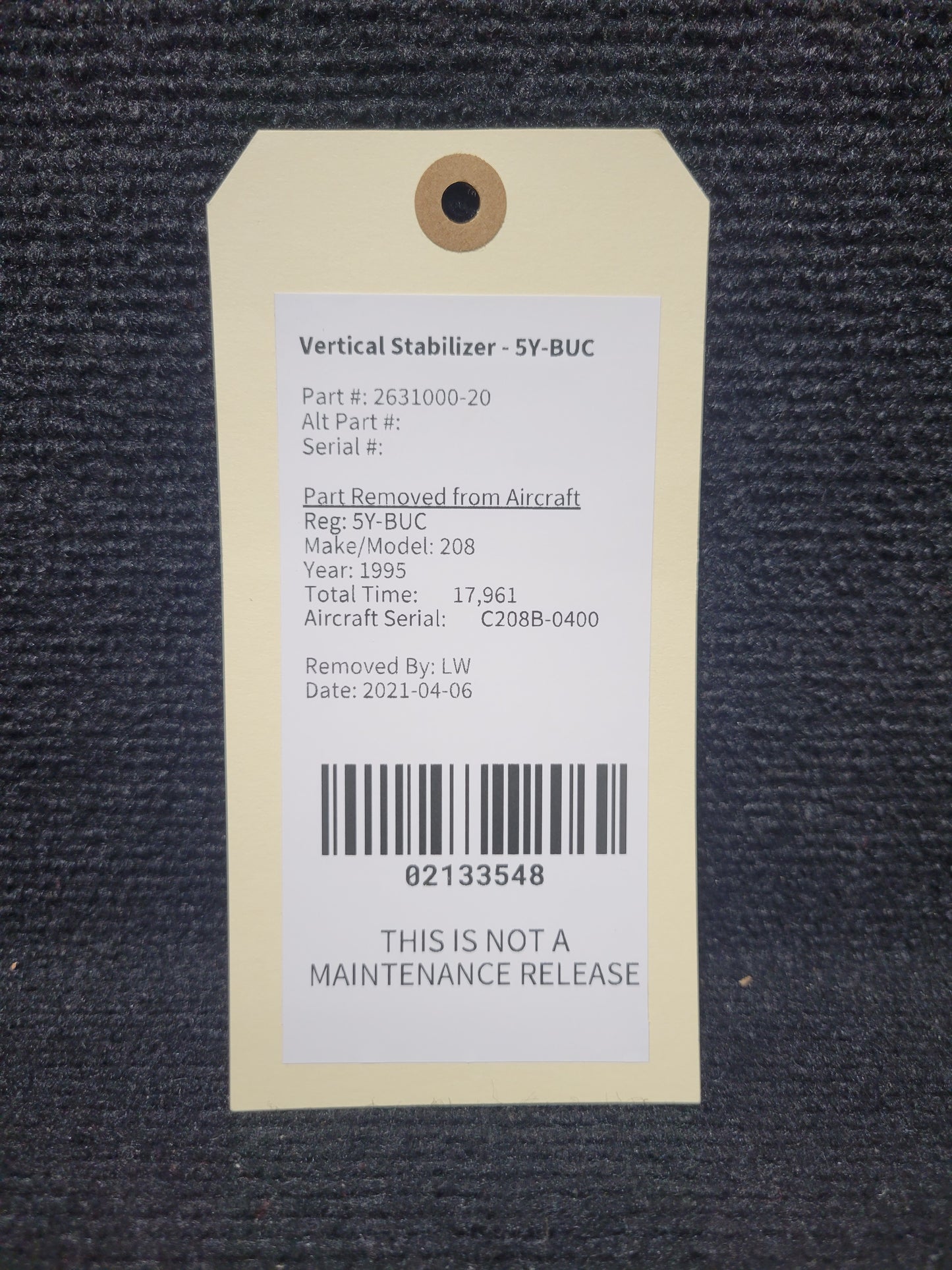 Vertical Stabilizer - 5Y-BUC