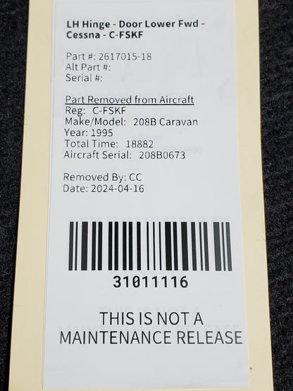 LH Hinge - Door Lower Fwd - Cessna - C-MISC