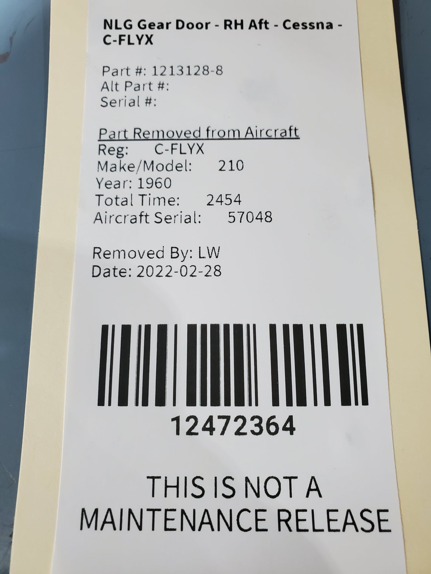 NLG Gear Door - RH Aft - Cessna - C-FLYX