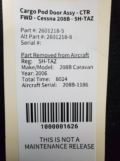 Cargo Pod Door Assy - CTR FWD - Cessna 208B - 5H-TAZ