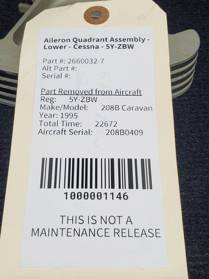 Aileron Quadrant Assembly - Lower - Cessna - 5Y-ZBW