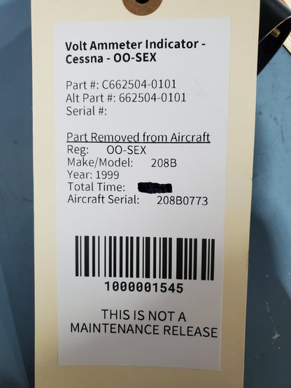 Volt Ammeter Indicator - Cessna - OO-SEX
