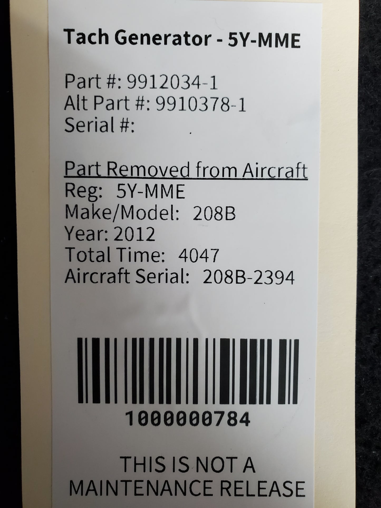 Tach Generator - 5Y-MME