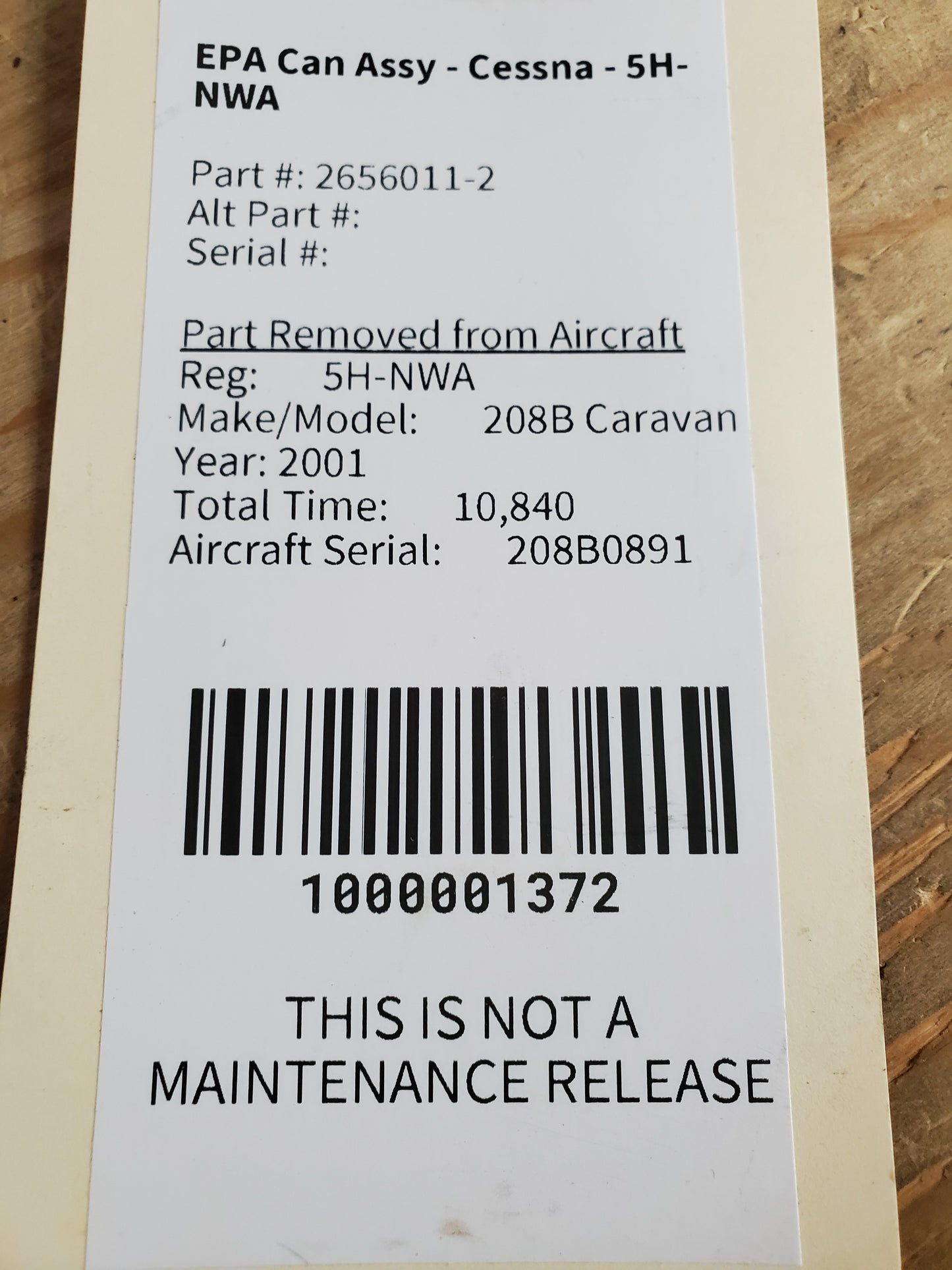 EPA Can Assy - Cessna - 5H-NWA