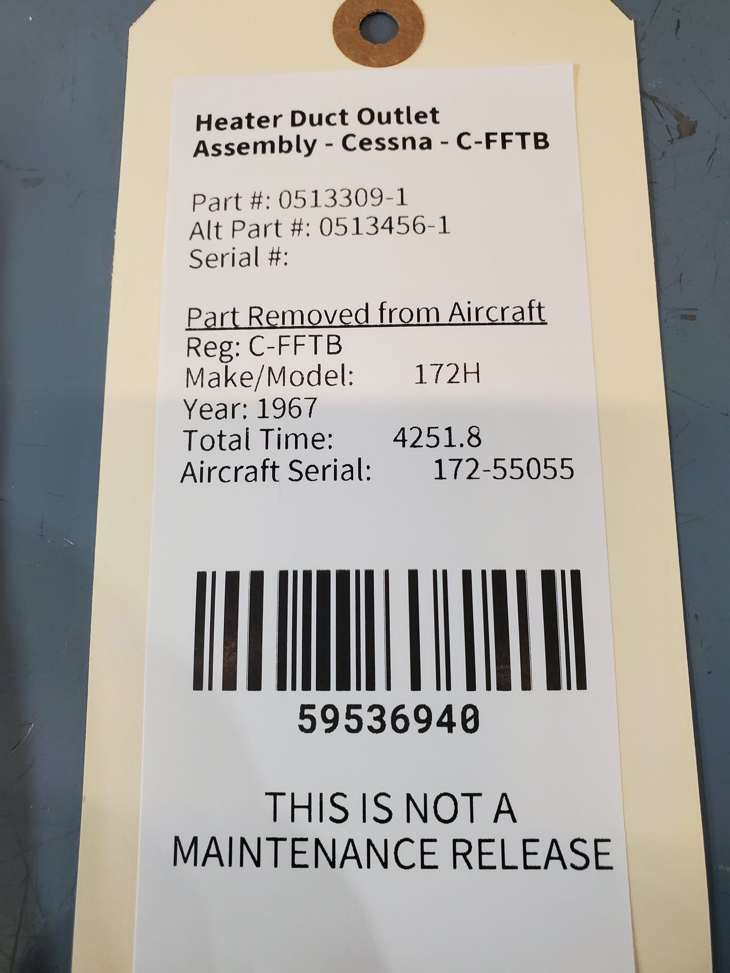 Heater Duct Outlet Assembly - Cessna - C-FFTB