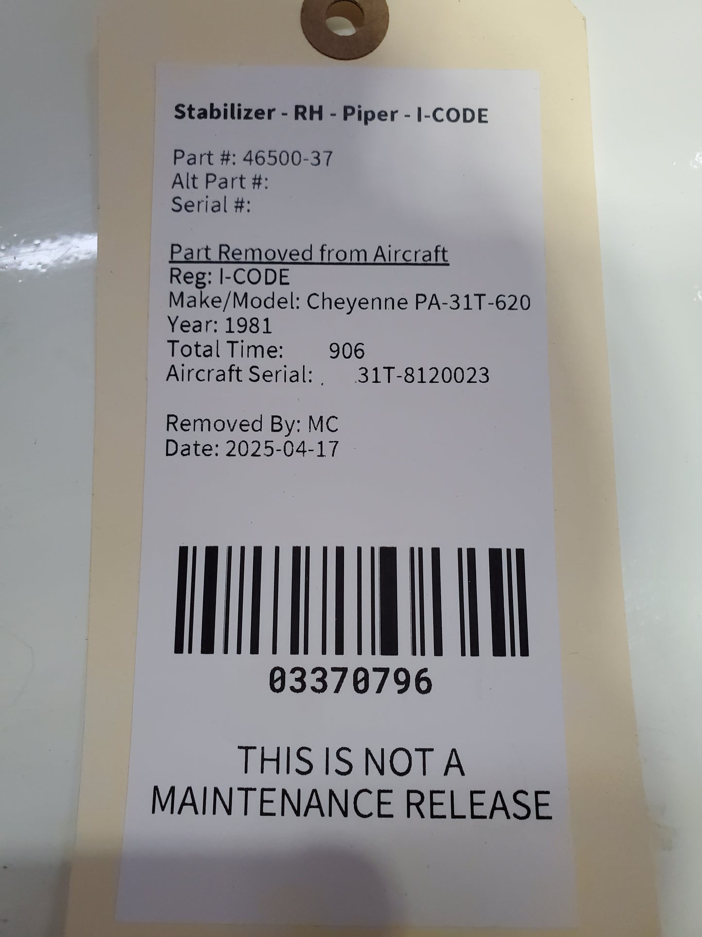 Stabilizer - RH - Piper - I-CODE