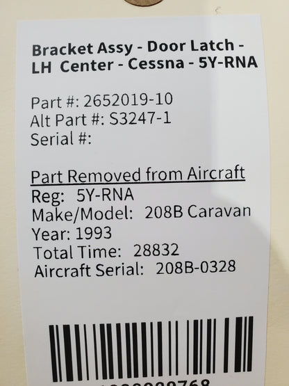 Bracket Assy - Door Latch - LH  Center - Cessna - 5Y-RNA