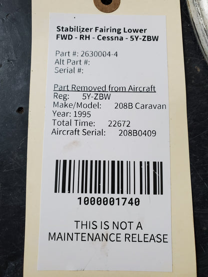 Stabilizer Fairing Lower FWD - RH - Cessna - 5Y-ZBW