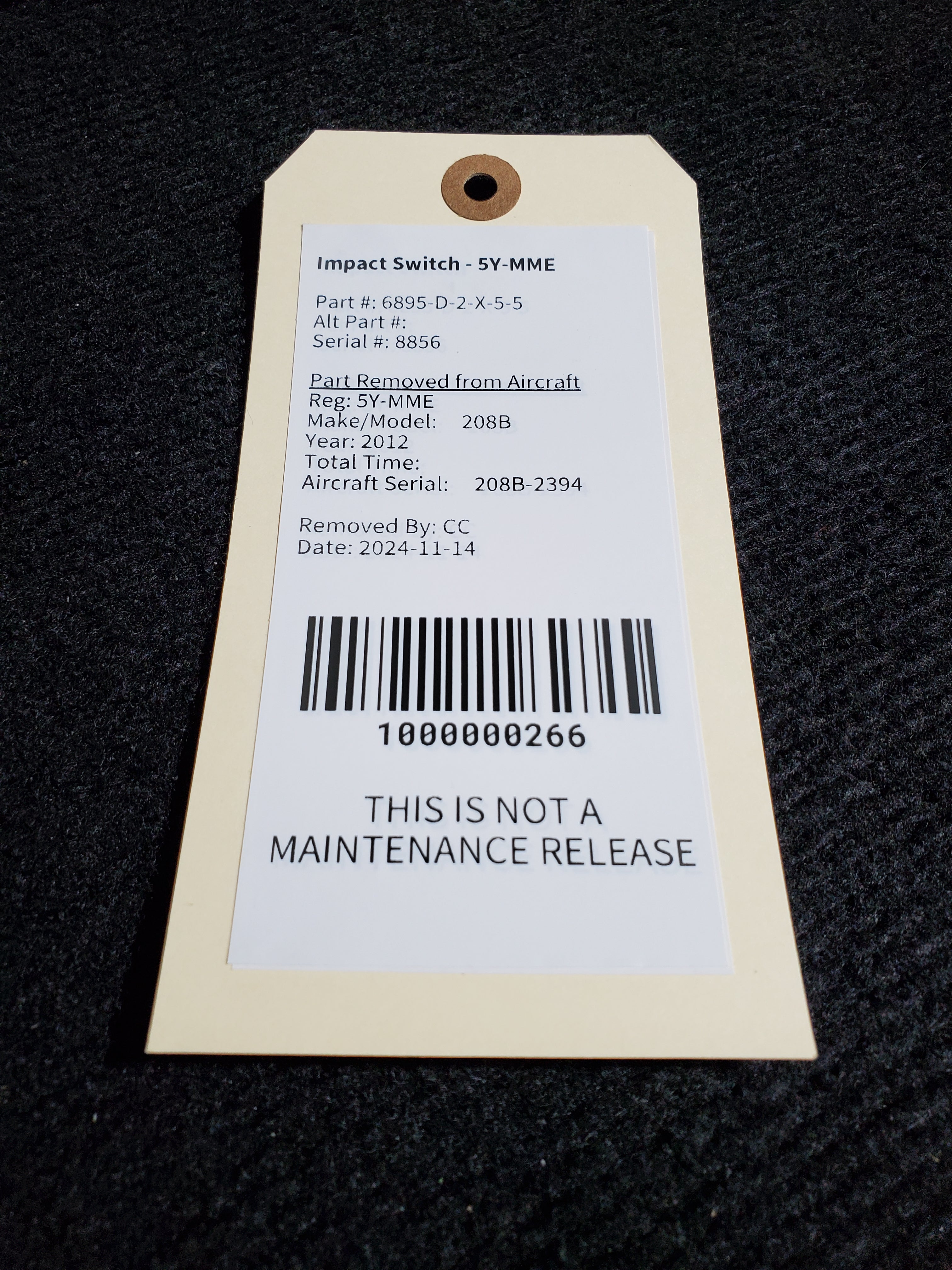 Impact Switch - Cessna - 5Y-MME – Global Aircraft Industries